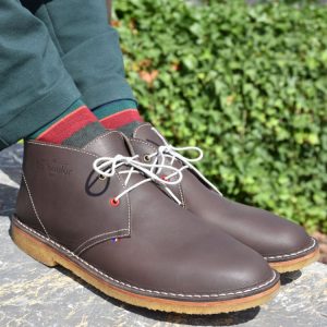 Désert boots cuir gras chocolat portées I Le Soulor 1925